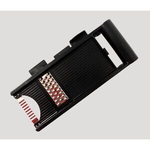 Mandoline Vegetable Grater Slicer 4 Interchangeable Blades Black Plastic Frame